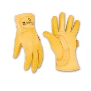 Plainsman premium cabretta leather yellow leather mens size small‎